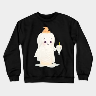 Cute Baby Ghost Holding Candle Funny Halloween Ghost Gothic,  retro vintage spooky halloween gothic ghost Crewneck Sweatshirt